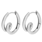 Orecchini a cerchio di design 19x17,5 mm - Acciaio inossidabile 316 x2