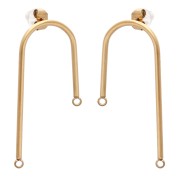 Orecchini perno da 37 mm - Acciaio inossidabile 304 Dorato x2