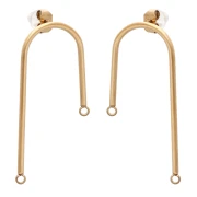 Orecchini perno da 37 mm - Acciaio inossidabile 304 Dorato x2