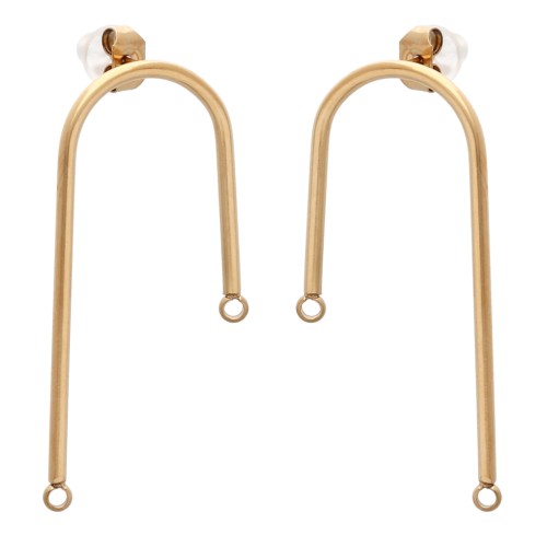 Orecchini perno da 37 mm - Acciaio inossidabile 304 Dorato x2