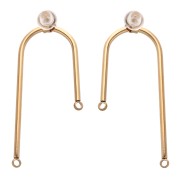 Orecchini perno da 37 mm - Acciaio inossidabile 304 Dorato x2