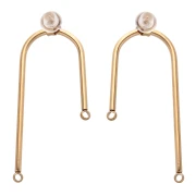 Orecchini perno da 37 mm - Acciaio inossidabile 304 Dorato x2