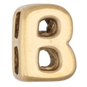 Farfalline a forma di lettera 7x5 mm per cordoncino da 1,6 mm - B - Acciaio inossidabile 304 Dorato x1