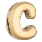 Farfalline a lettera 7x5 mm per cordoncino da 1,6 mm - C - Acciaio inossidabile 304 Dorato x1