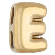 Farfalline a lettera 7x5 mm per cordoncino da 1,6 mm - E - Acciaio inossidabile 304 Dorato x1