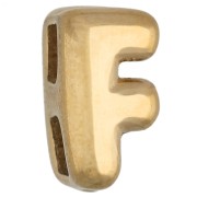 Farfallina a forma di lettera 7x5 mm per cordoncino da 1,6 mm - F - Acciaio inossidabile 304 Dorato x1