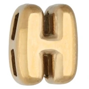 Farfalline a lettera 7x5,5 mm per cordoncino da 1,6 mm - H - Acciaio inossidabile 304 Dorato