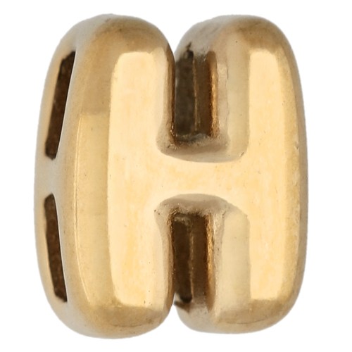 Farfalline a lettera 7x5,5 mm per cordoncino da 1,6 mm - H - Acciaio inossidabile 304 Dorato