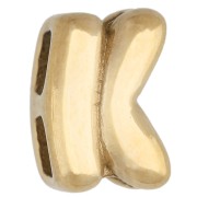 Farfalline a forma di lettera 7x5 mm per cordoncino da 1,6 mm - K - Acciaio inossidabile 304 Dorato x1