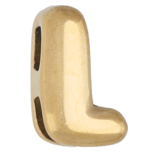 Farfalline a lettera 7x4,5 mm per cordoncino da 1,6 mm - L - Acciaio inossidabile 304 Dorato