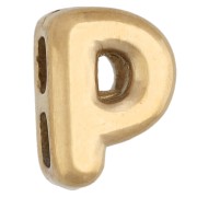 Farfallina a forma di lettera 8x6 mm per cordino da 1,6 mm - P - Acciaio inossidabile 304 Dorato x1