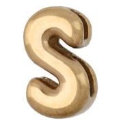 Farfallina a lettera 8x4,5 mm per cordoncino da 1,6 mm - S - Acciaio inossidabile 304 Dorato