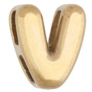 Farfallina a lettera 7,5x6 mm per cordoncino da 1,6 mm - V - Acciaio inossidabile 304 Dorato