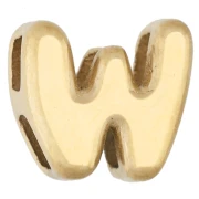 Farfalline a forma di lettera 7x7,5 mm per cordoncino da 1,6 mm - W - Acciaio inossidabile 304 Dorato