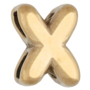 Farfallina a forma di lettera 7x5 mm per cordoncino da 1,3 mm - X - Acciaio inossidabile 304 Dorato x1