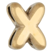 Farfallina a forma di lettera 7x5 mm per cordoncino da 1,3 mm - X - Acciaio inossidabile 304 Dorato x1