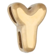 Farfallina a lettera 7x5 mm per cordoncino da 1,6 mm - Y - Acciaio inossidabile 304 Dorato x1