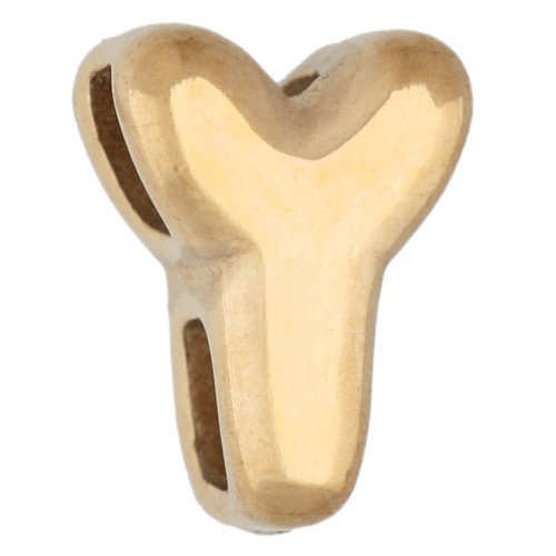 Farfallina a lettera 7x5 mm per cordoncino da 1,6 mm - Y - Acciaio inossidabile 304 Dorato x1