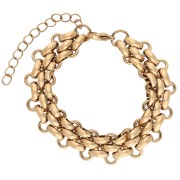 Bracciale a tripla maglia decorativa da 13,5 mm - Acciaio inossidabile 304 Dorato x 16 cm