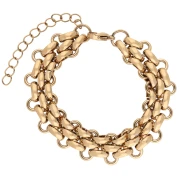 Bracciale a tripla maglia decorativa da 13,5 mm - Acciaio inossidabile 304 Dorato x 16 cm