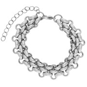 Bracciale a tripla maglia decorativa da 13,5 mm - Acciaio inossidabile 304 x 16 cm