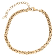 Bracciale a maglie a forma di palma da 3,5 mm - Acciaio inossidabile 304 Dorato x 16,5 cm