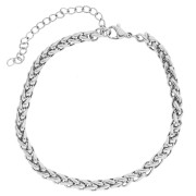 Bracciale a maglie a forma di palma da 3,5 mm - Acciaio inossidabile 304 x 16,5 cm