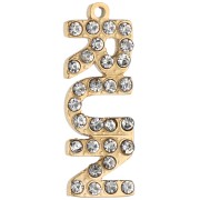 Ciondolo Run 15x5,3 mm con strass - Acciaio inossidabile 316 Dorato x1