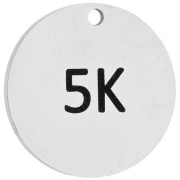 Ciondolo rotondo da 14 mm con incisione 5K per gioielli da corsa - Acciaio inossidabile 316 x1
