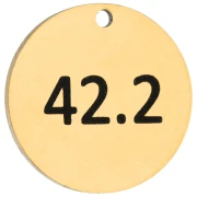 Ciondolo rotondo da 14 mm con incisione 42,2 - Maratona 42,2 km, acciaio inossidabile 316 Dorato x1