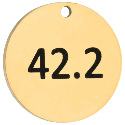 Ciondolo rotondo da 14 mm con incisione 42,2 - Maratona 42,2 km, acciaio inossidabile 316 Dorato x1