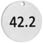 Ciondolo rotondo da 14 mm con incisione 42,2 - Maratona 42,2 km  - Acciaio inossidabile 316 x1