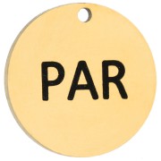 Ciondolo rotondo da 14 mm con incisione “PAR Marathon Paris” – Acciaio inossidabile 316 Dorato x1