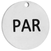 Ciondolo rotondo da 14 mm con incisione PAR - Maratona di Parigi - Acciaio inossidabile 316 x1