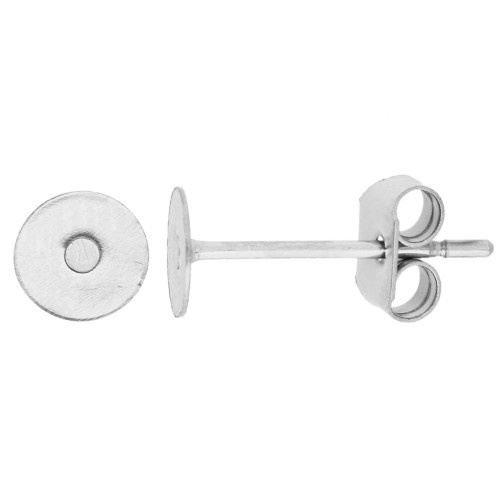 Orecchini a bottone a disco da 5 mm - Acciaio inossidabile 303L x2