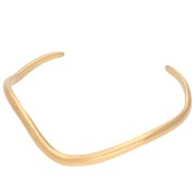 Bracciale a girocollo ondulato 3,6 x 140 mm - Polso largo - Acciaio inossidabile 304 Dorato x1