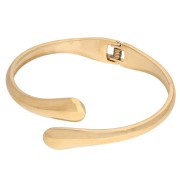 Bracciale rigido articolato a forma di goccia - 22x210 mm - Acciaio inossidabile 304 Dorato x1|raw }}