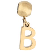 B - Perla di fermo da 5 mm con ciondolo a forma di lettera B - Acciaio inossidabile 304 Dorato x1 Perla di fermo da 5 mm con ciondolo a forma di lettera B - Acciaio inossidabile 304 Dorato x1