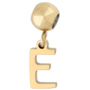 E - Perla di fermo da 5 mm con ciondolo a forma di lettera E - Acciaio inossidabile 304 Dorato x1 Perla di fermo da 5 mm con ciondolo a forma di lettera E - Acciaio inossidabile 304 Dorato x1