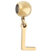 Perla di fermo da 5 mm con ciondolo a forma di lettera L - Acciaio inossidabile 304 Dorato x1