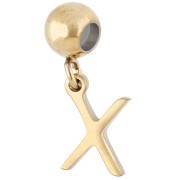 X - Perla di fermo da 5 mm con ciondolo a forma di lettera X - Acciaio inossidabile 304 Dorato x1 Perla di fermo da 5 mm con ciondolo a forma di lettera X - Acciaio inossidabile 304 Dorato x1