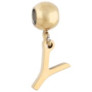 Y - Perla di fermo da 5 mm con ciondolo a forma di lettera Y - Acciaio inossidabile 304 Dorato x1 Perla di fermo da 5 mm con ciondolo a forma di lettera Y - Acciaio inossidabile 304 Dorato x1