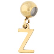 Z - Perla di fermo da 5 mm con ciondolo a forma di lettera Z - Acciaio inossidabile 304 Dorato x1 Perla di fermo da 5 mm con ciondolo a forma di lettera Z - Acciaio inossidabile 304 Dorato x1