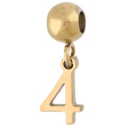 Numero - Perla di fermo da 5 mm con ciondolo a forma di numero 4 - Acciaio inossidabile 304 Dorato x1 Perla di fermo da 5 mm con ciondolo a forma di numero 4 - Acciaio inossidabile 304 Dorato x1