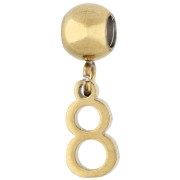 Numero - Perla di fermo da 5 mm con ciondolo a forma di numero 8 - Acciaio inossidabile 304 Dorato x1 Perla di fermo da 5 mm con ciondolo a forma di numero 8 - Acciaio inossidabile 304 Dorato x1