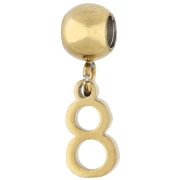 Perla di fermo da 5 mm con ciondolo a forma di numero 8 - Acciaio inossidabile 304 Dorato x1