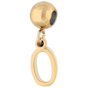 Numero - Perla di fermo da 5 mm con ciondolo a forma di numero 0 - Acciaio inossidabile 304 Dorato x1 Perla di fermo da 5 mm con ciondolo a forma di numero 0 - Acciaio inossidabile 304 Dorato x1