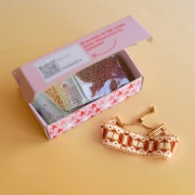 I miei gioielli fai da te - Kit per braccialetto Miyuki da realizzare con il telaio, con perline bugle bianche