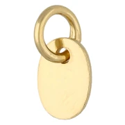 Ciondolo con marchio 925, medaglia ovale con anello chiuso da 9 mm - Argento 925 dorato con oro fino x1