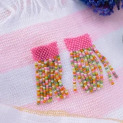 I miei gioielli fai da te - Kit di orecchini con frange in tecnica peyote (coppia)